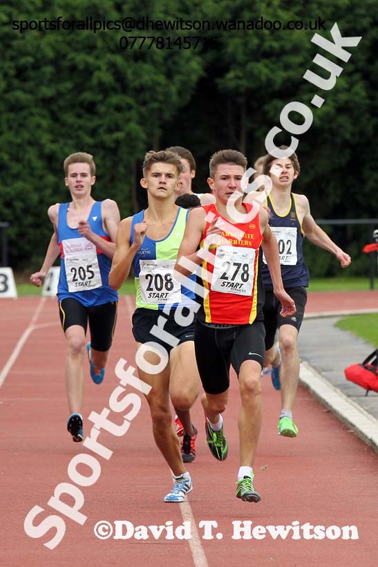 Under-17 mens 800 metres, Northern Under-15 and under-17 Championships, Wigan. Photo: David T. Hewitson/Sports for All Pics